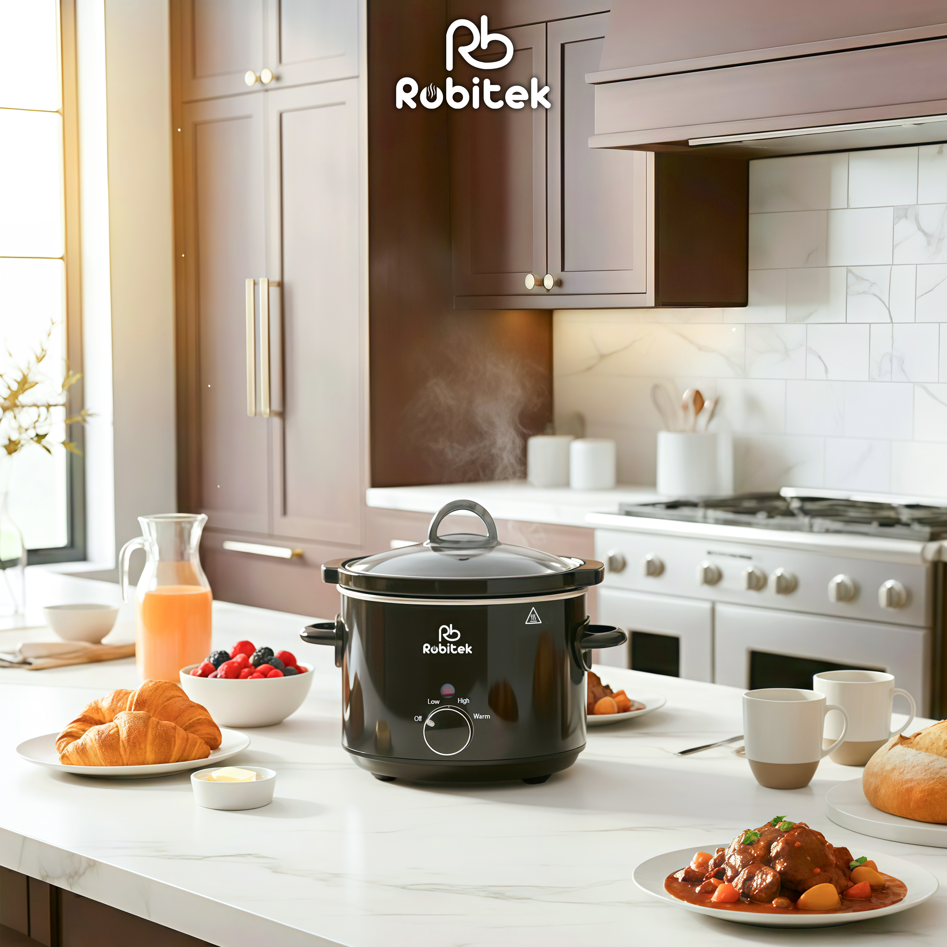 NỒI NẤU CHẬM ROBITEK RB3000 &amp; RB4000 – DUNG TÍCH 3L, 4L – NINH HẦM THỊT TIỆN LỢI, PHÙ HỢP CHO GIA ĐÌNH